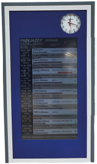 Wyświetlacz informacyjny wiszący z zegarem HUSAR SCREEN